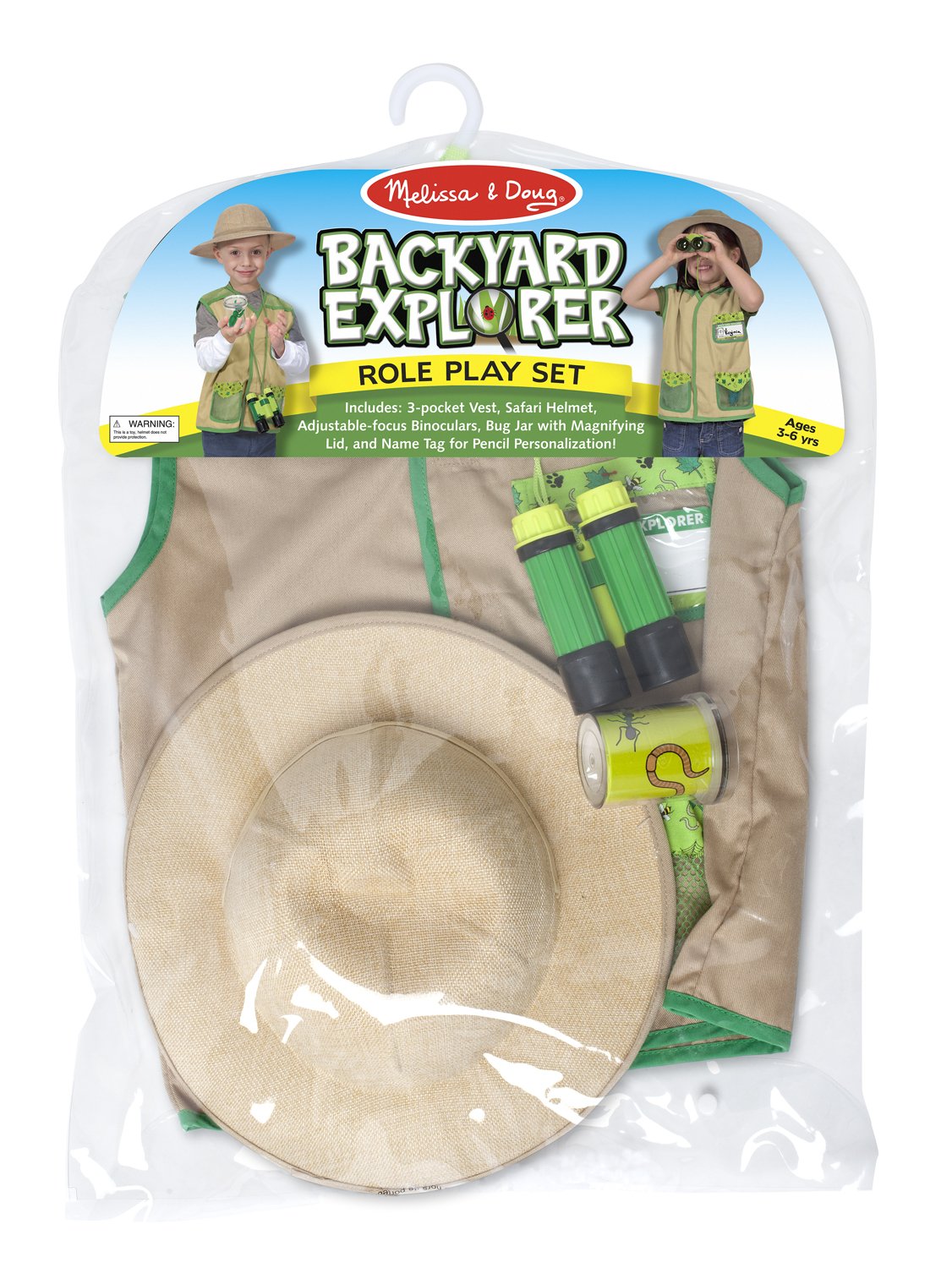Melissa & Doug Backyard Explorer Role Play Costume Set With Binoculars, Bug Jar, and Hat