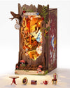 ROBOTIME Book Nook Kits Fall into Wonder, Miniature House Decorative Bookend with LED Light, Fantasy Fairy Tale Bookshelf Decor, DIY Wooden Craft