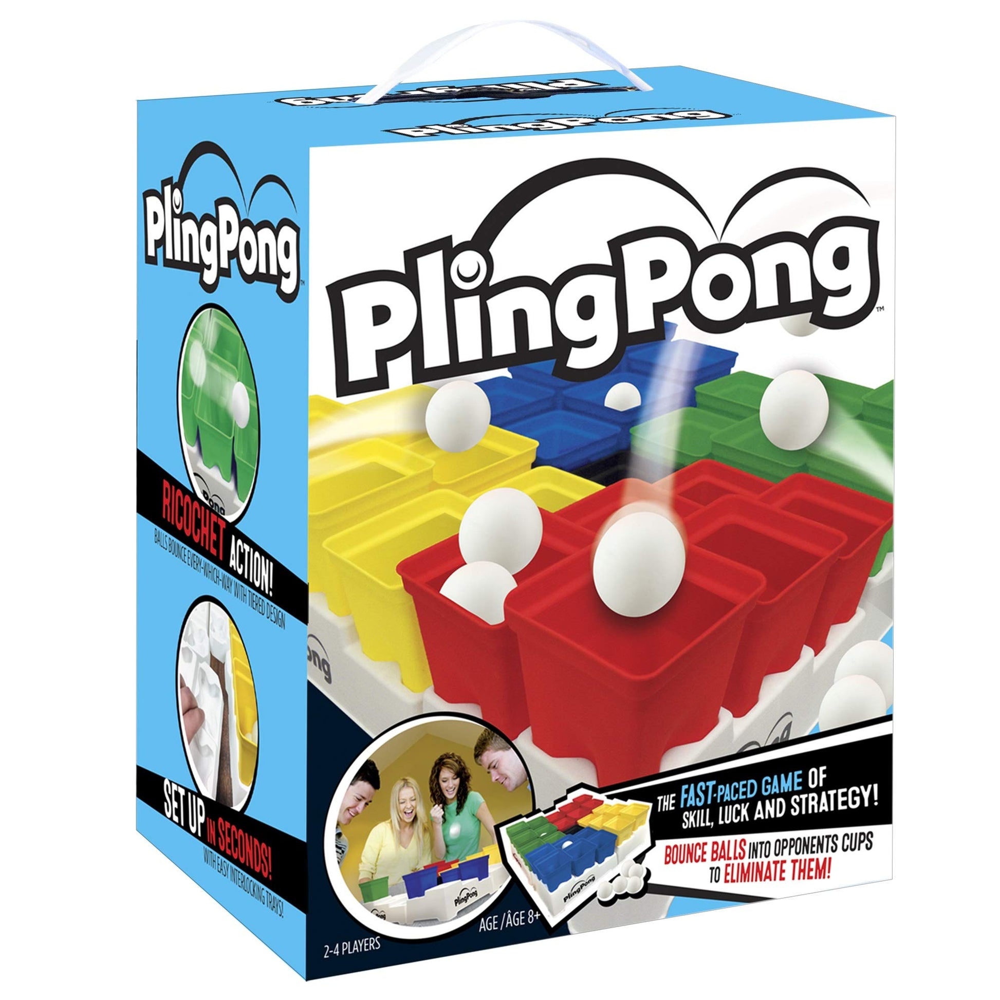 Buffalo Games PlingPong Tabletop Party Game Set - 2-4 Players, Ages 8+ - Family Game Night - Indoor Play, Plinko - Group Fun, Bounce Board
