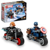 LEGO Marvel Black Widow & Captain America Motorcycles 76260 Buildable Marvel Toy for Kids Ages 6-8, Marvel Playset Based on the Avengers Age of Ultron