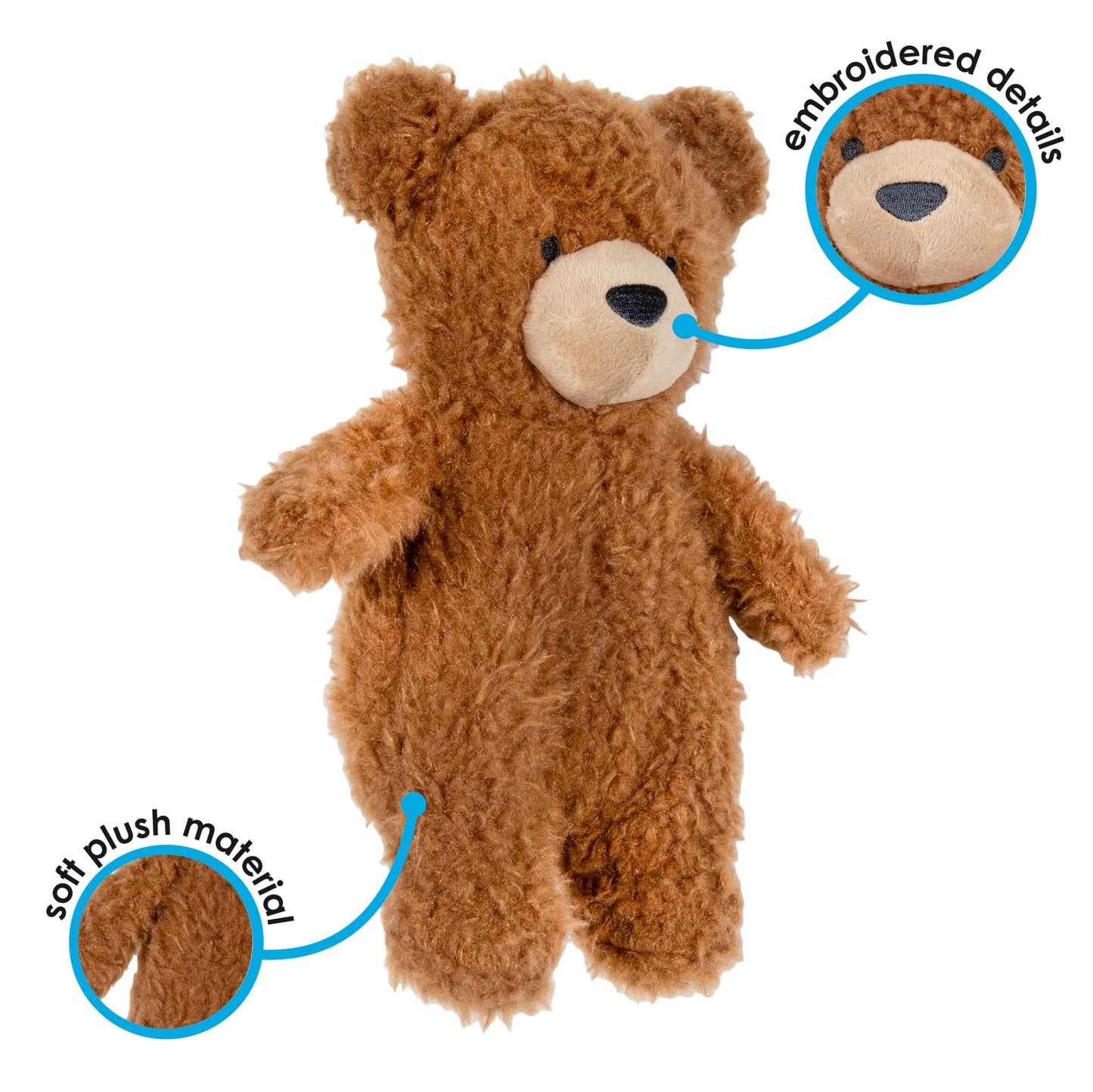Kids Preferred 11 Inch Teddy Bear Brown Soft Plush Stuffed Animal Toy Gift for Kids and Toddlers - Carter's Squishy Bear