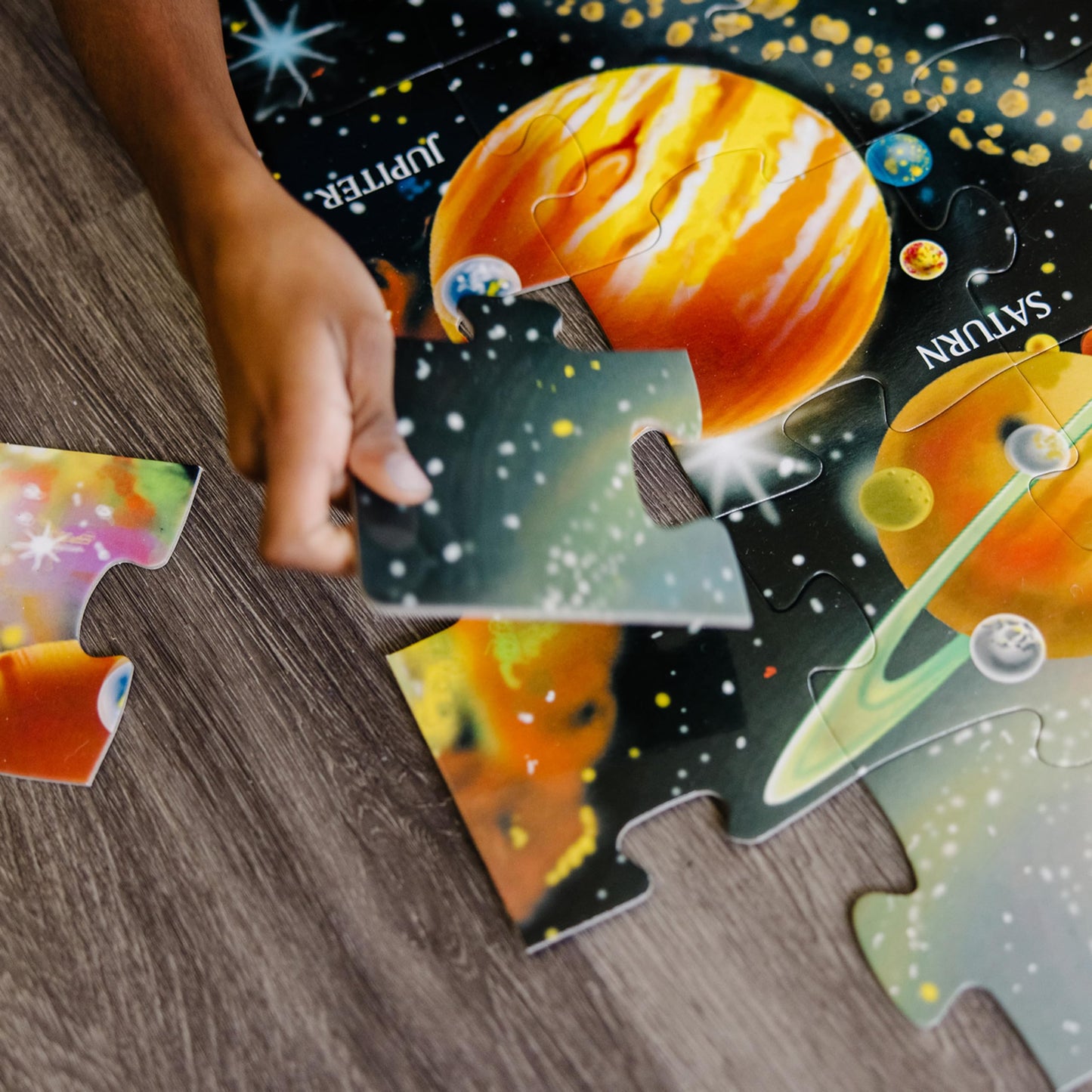Melissa & Doug Solar System Floor Puzzle, 48 pc Jumbo Jigsaw Puzzle, Educational Screen Free Activity for Toddler, Preschoolers and Kids Ages 3+ (2 x