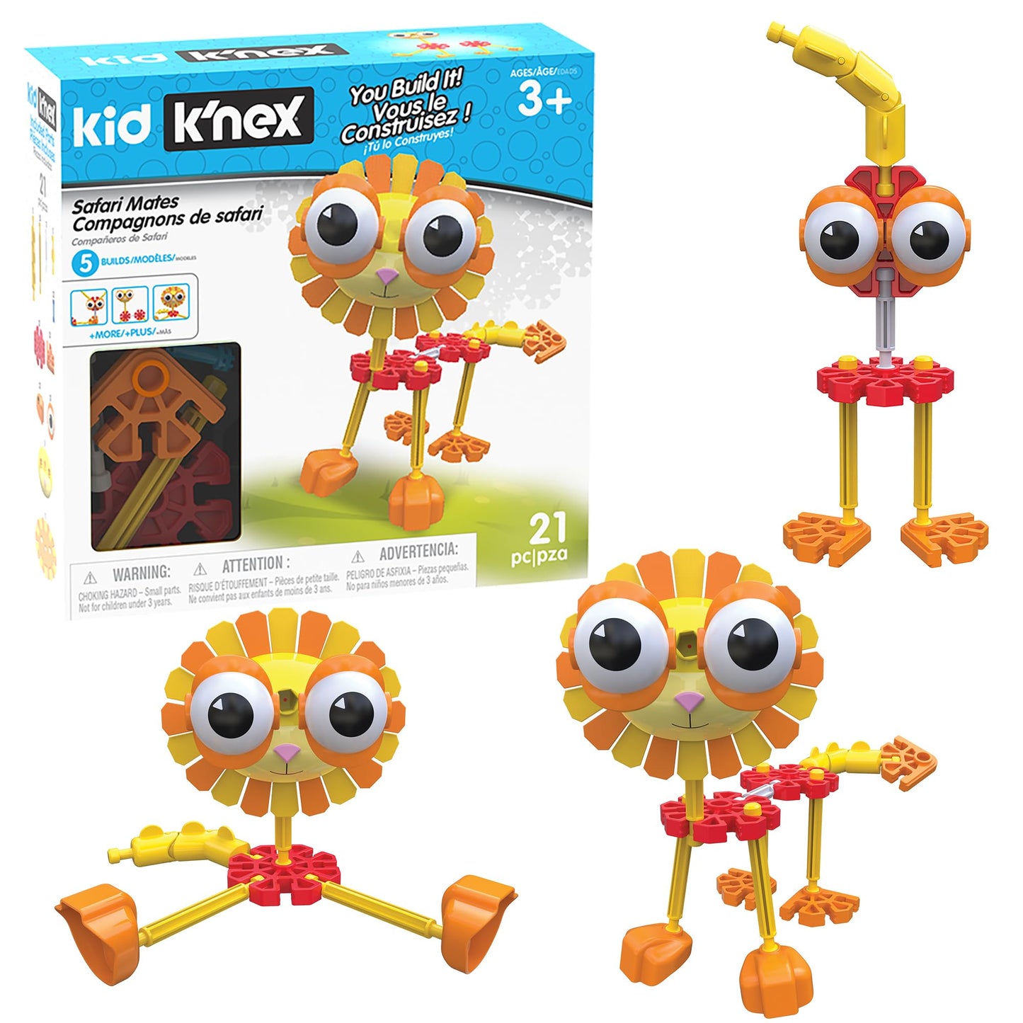 K'NEX Kid Safari Mates Building Set‚ 21 Pieces, STEM Building, Kid Construction Set‚ Ages 3+