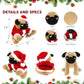 DolliBu Santa Pug Dog Stuffed Animal Plush Toy - Super Soft Dog Plush Dress Up with Red Santa Claus Outfit, Perfect Holiday 10 Inches