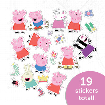 Desert Cactus Peppa Pig Sticker - 19 Peppa Stickers Premium Vinyl Decal for Laptop Water Bottle Car Scrapbook Sheet Decorations Birthday Favor Party