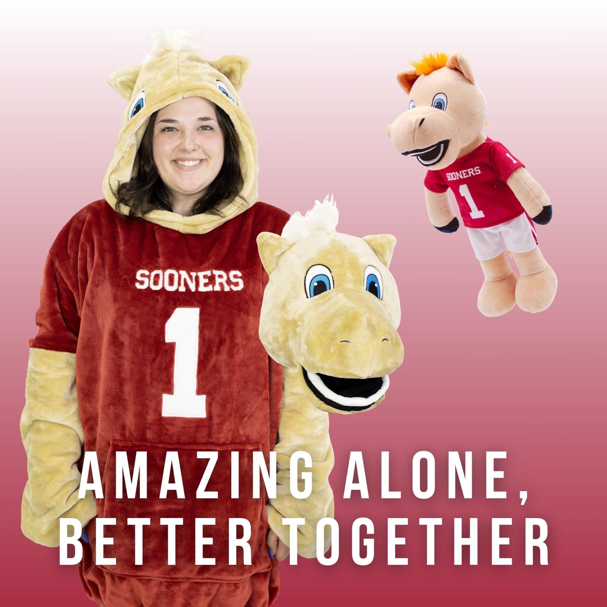 Plushible 14" University of Oklahoma Boomer Mascot Plush Figure Toy - College Football Plush Doll, Soft Stuffed Toy for Kids & Adults, Surface