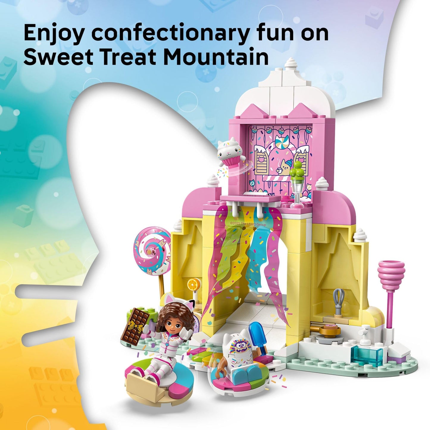 LEGO Gabby’s Dollhouse Sweet Treat Mountain & Kitty Garden Building Blocks - Pretend Play & Learning Toy for Girls & Boys, Ages 4+ - W/Gabby & Pandy