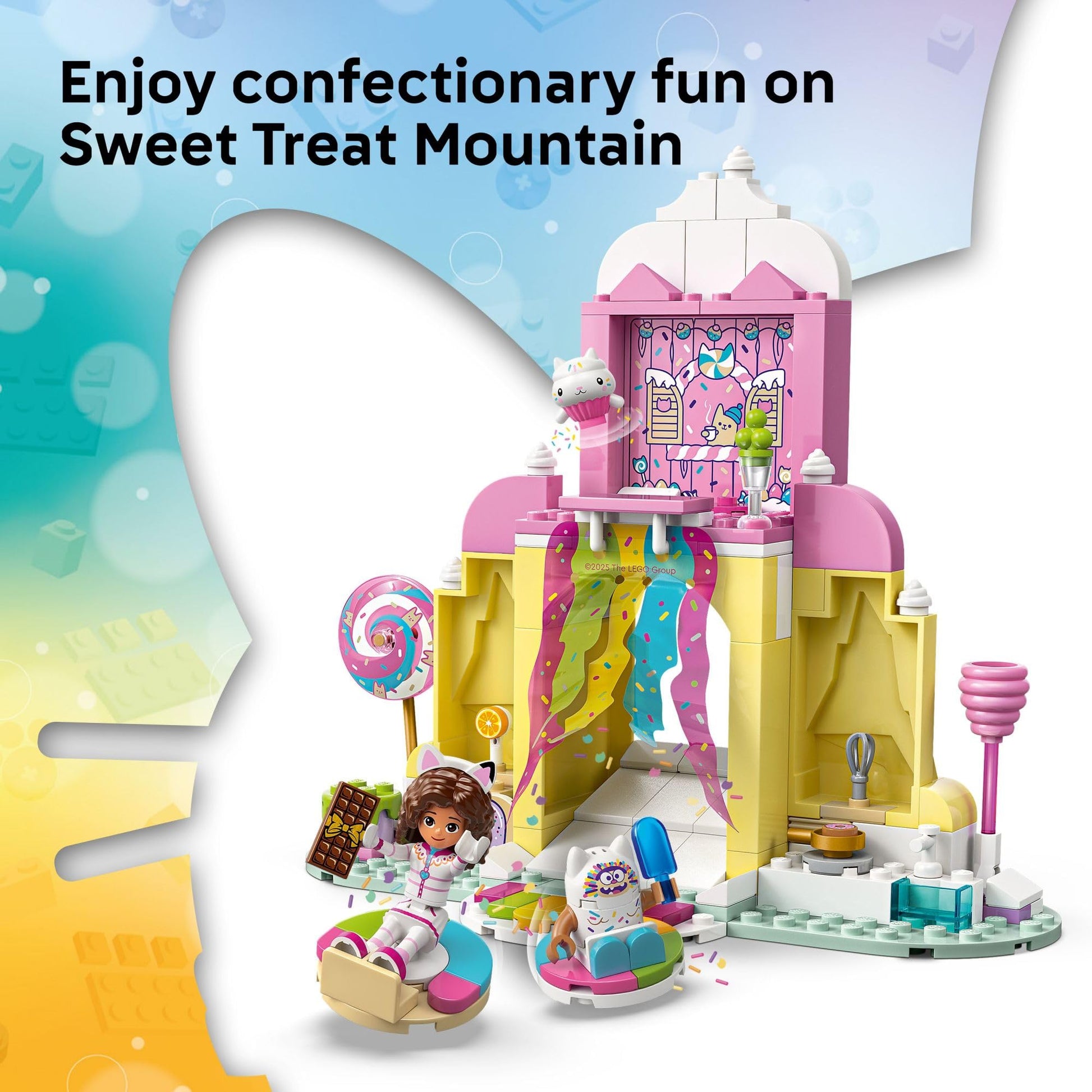 LEGO Gabby’s Dollhouse Sweet Treat Mountain & Kitty Garden Building Blocks - Pretend Play & Learning Toy for Girls & Boys, Ages 4+ - W/Gabby & Pandy