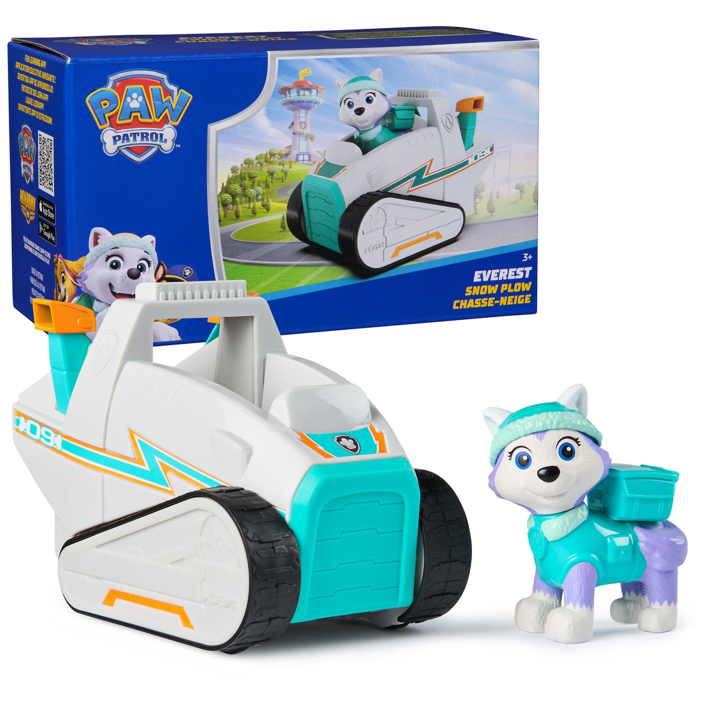 Paw Patrol, Everest’s Snow Plow, Toy Vehicle with Collectible Action Figure, Sustainably Minded Kids Toys for Boys & Girls Ages 3 and Up
