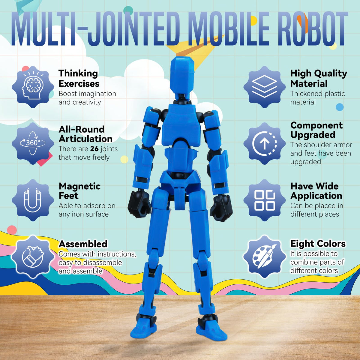 GAOFBA [Assembly Complete] Dummy 13 Action Figures with Magnetic Suction Function, Lucky Titan 13 Action Figures, Multi-Jointed Movable?with 3