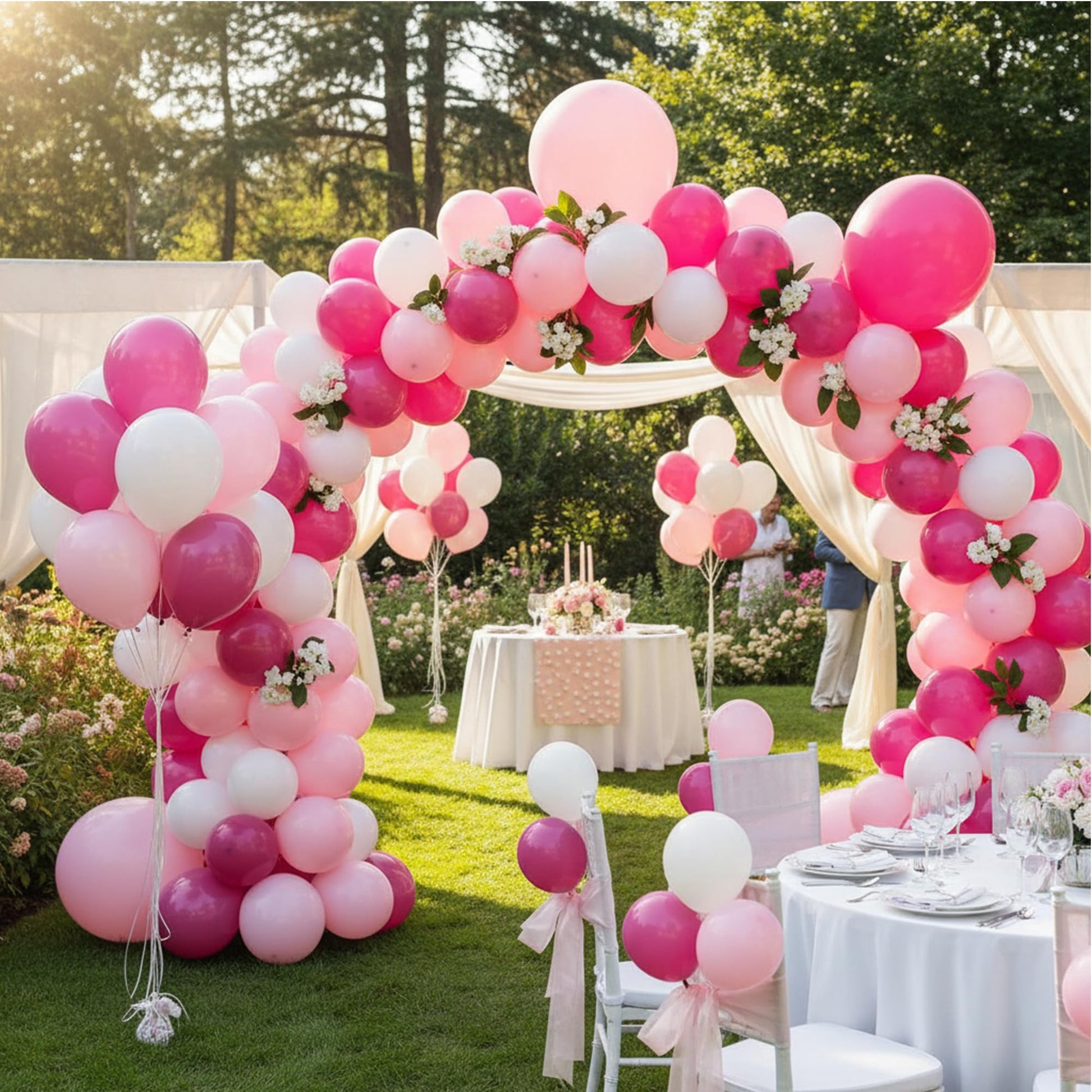 KADBANER White light pink rose red Latex Balloons,100 Pack 12 Inch