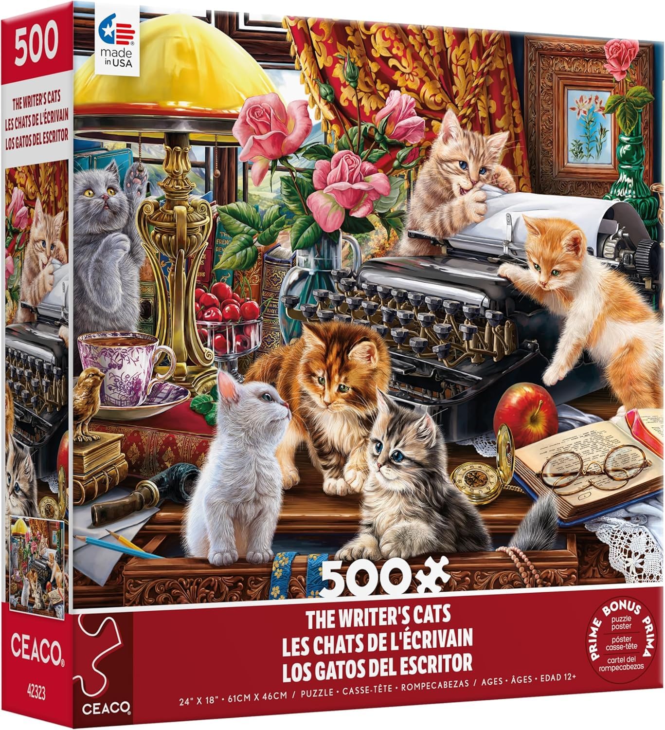 Ceaco - Paws Gone Wild - The Writer's Cats - 550 Piece Jigsaw Puzzle