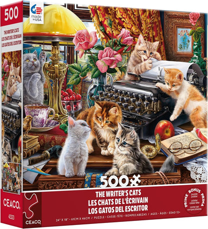 Ceaco - Paws Gone Wild - The Writer's Cats - 550 Piece Jigsaw Puzzle