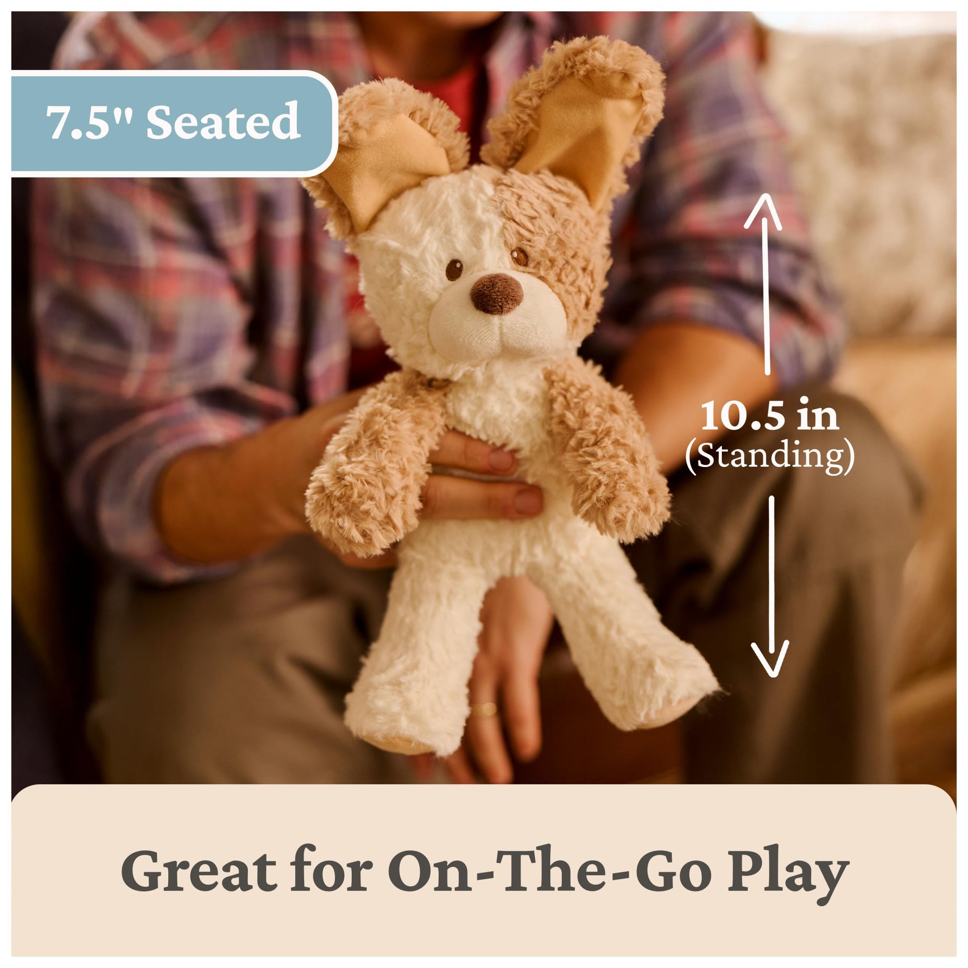 GUND Baby Peek-a-Boo Peeki Puppy Interactive Squeeze-Activated Plush Toy 7"