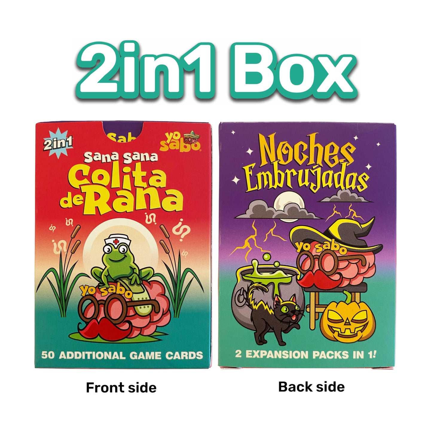 Yo Sabo 2-in-1 Expansion Pack - 50 New Cards: Noches Embrujadas & Sana Sana Colita de Rana - Cómo Se Dice, Bilingual Trivia, & Challenge Cards