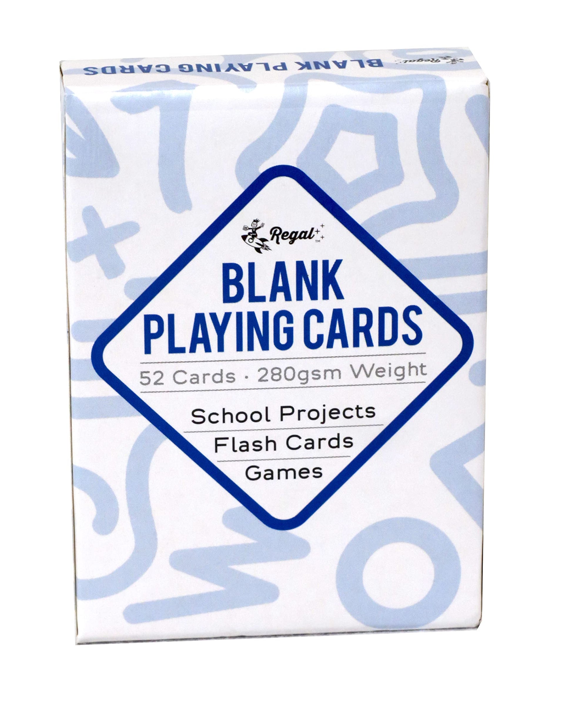 Regal Games 208 Blank Playing Cards to Write On - Custom Blank Deck of Cards - (2.5" x 3.5") Cardstock White Poker Size - 4 Packs x 52 Cards