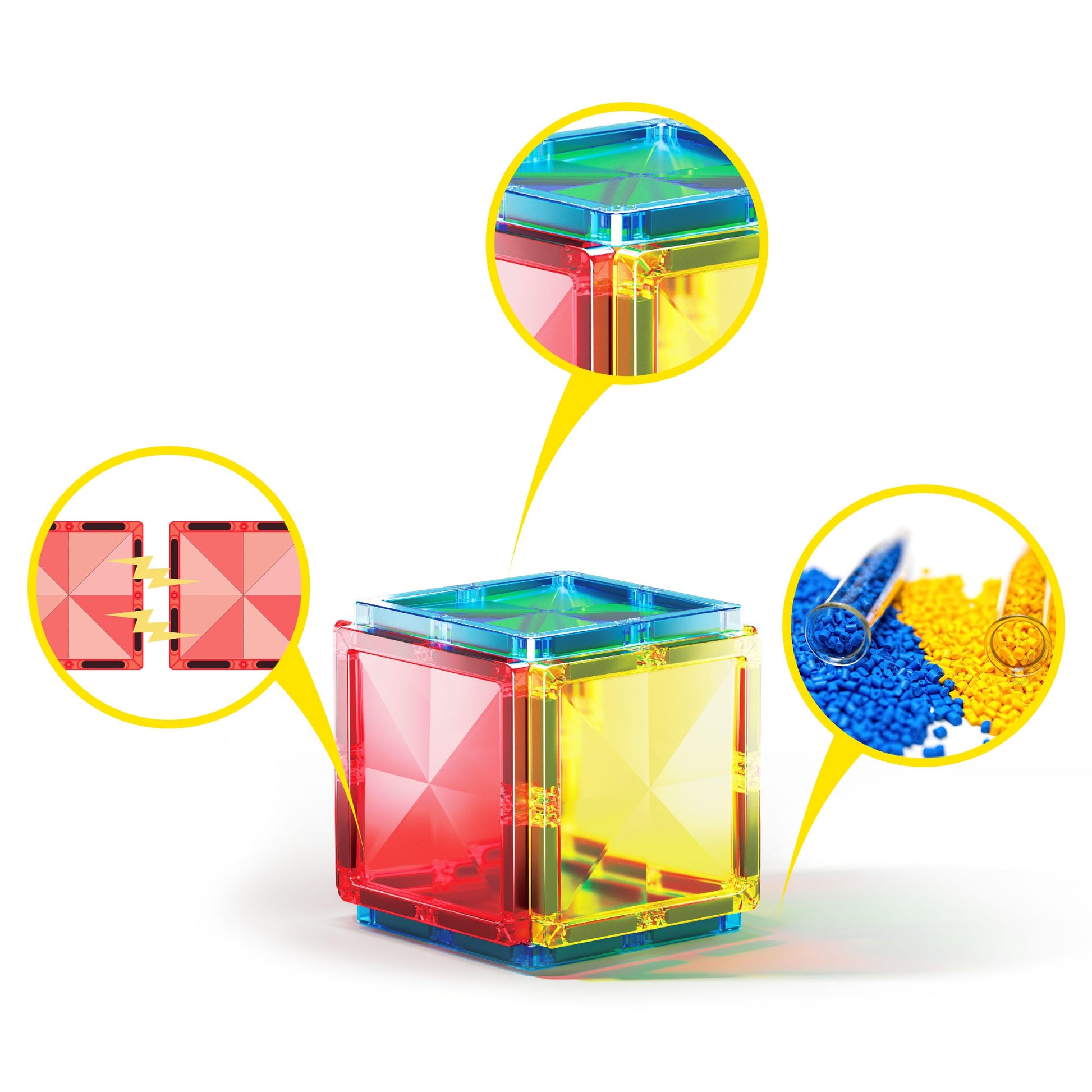 PicassoTiles Magnet Tile Building Blocks Mini Diamond Series Magnetized Toy Travel Size Compact Portable Magnetic Construction Block STEM Sensory Toy