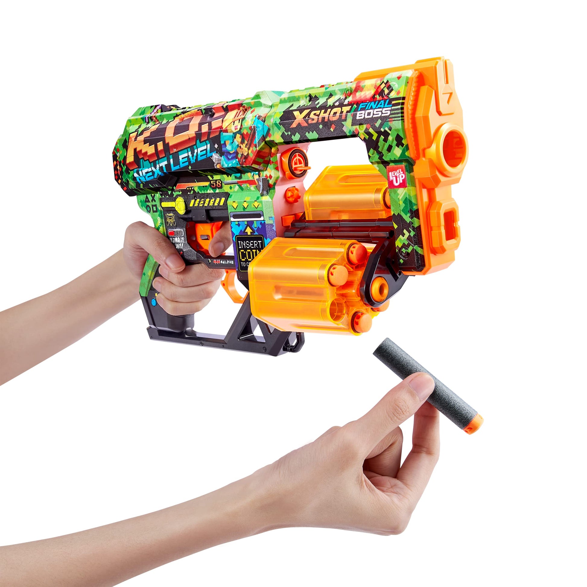 XShot Skins Dread - K.O (24 Darts) by ZURU, Easy Reload, Air Pocket Technology, Toy Foam Dart Blaster for Kids, Teens, Adults, Frustration Free
