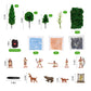 LuciPaw 28 PCS Native American Indians Figures Toys Set, Include Plastic Figurine Toys Trees Moss Sand Stones, Kids Historical Education School