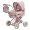 Olivia's Little World Buggy-Style Baby Doll Stroller with Retractable Canopy, Storage Underneath, Detachable Bassinet, Travel Nursery Bag, Comfortable