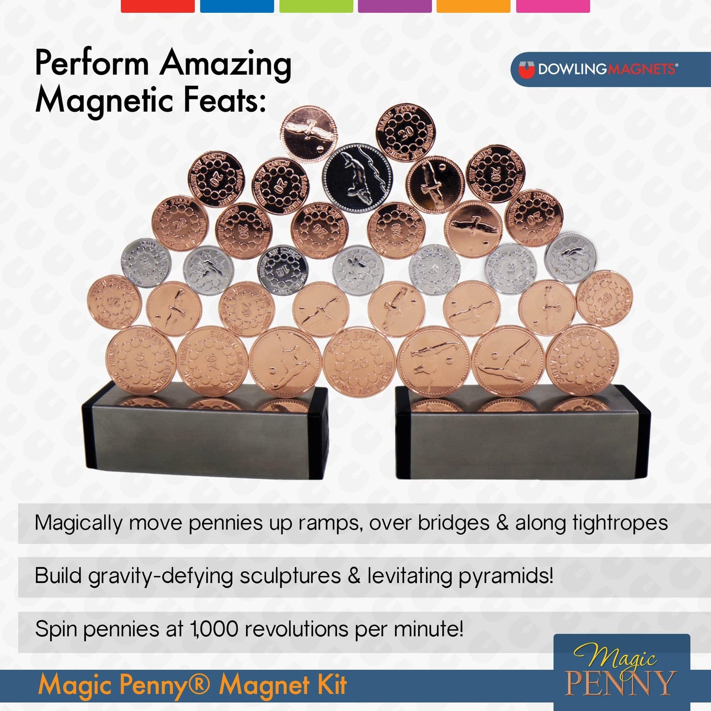 Dowling Magnets Magic Penny Magnet Kit - STEM Toy Gift for Kids 8, 9, 10, 11, 12+ Years Old - Perfect Educational Gift for Boys and Girls - Hours