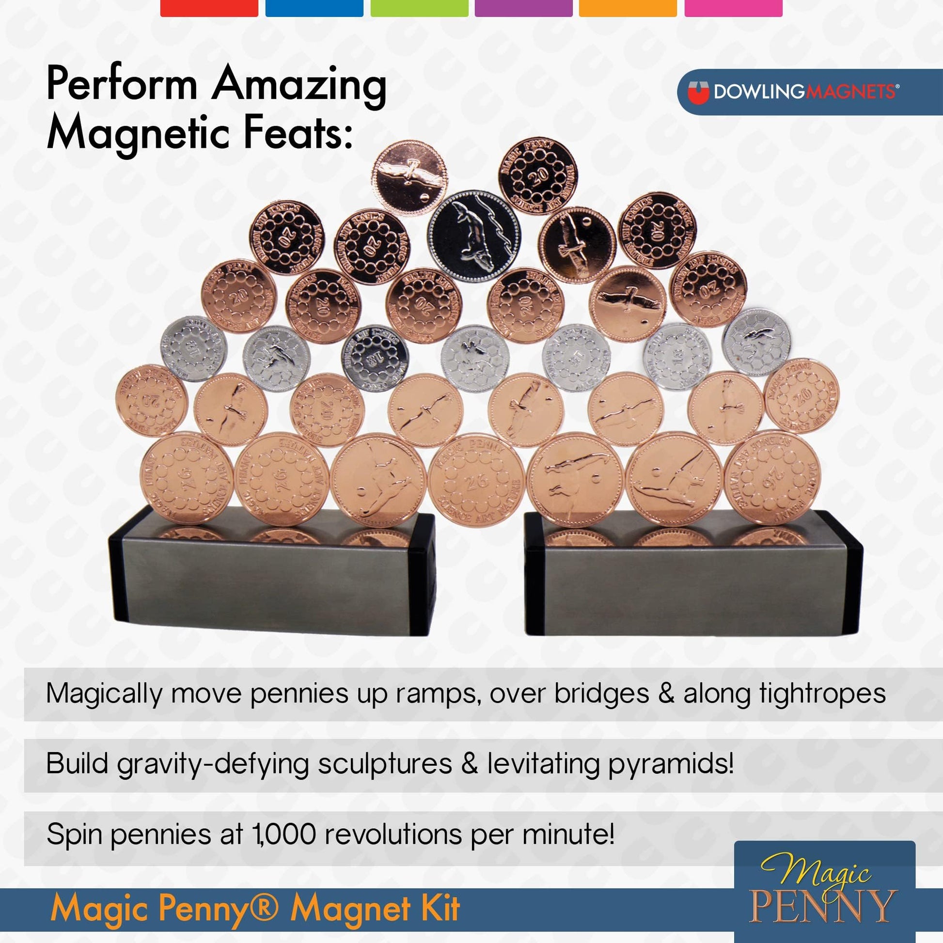 Dowling Magnets Magic Penny Magnet Kit - STEM Toy Gift for Kids 8, 9, 10, 11, 12+ Years Old - Perfect Educational Gift for Boys and Girls - Hours
