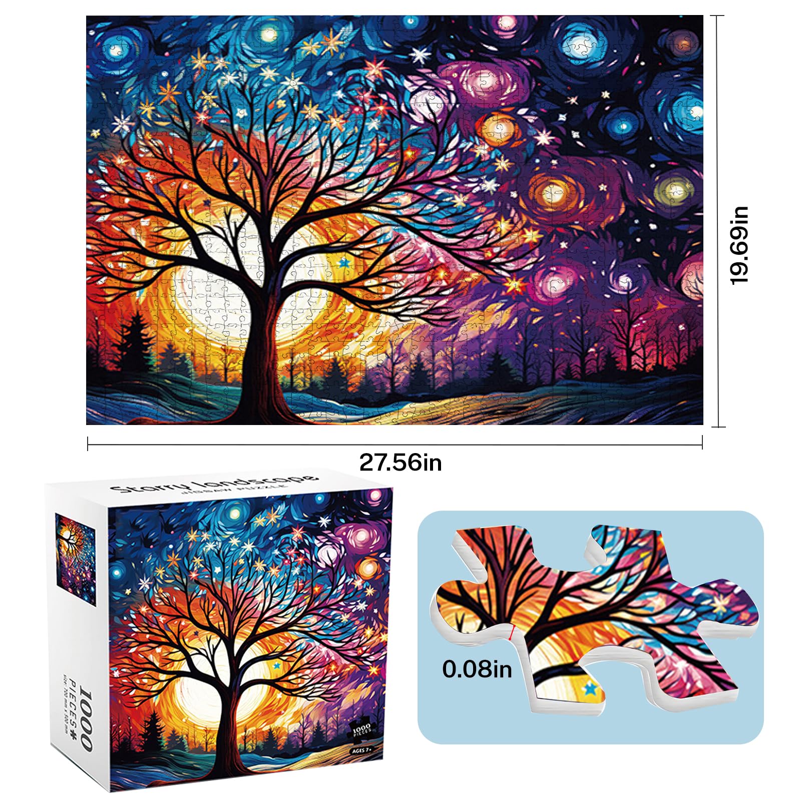 1000 Piece Jigsaw Puzzles for Adults, Starry Night Jigsaw Puzzles