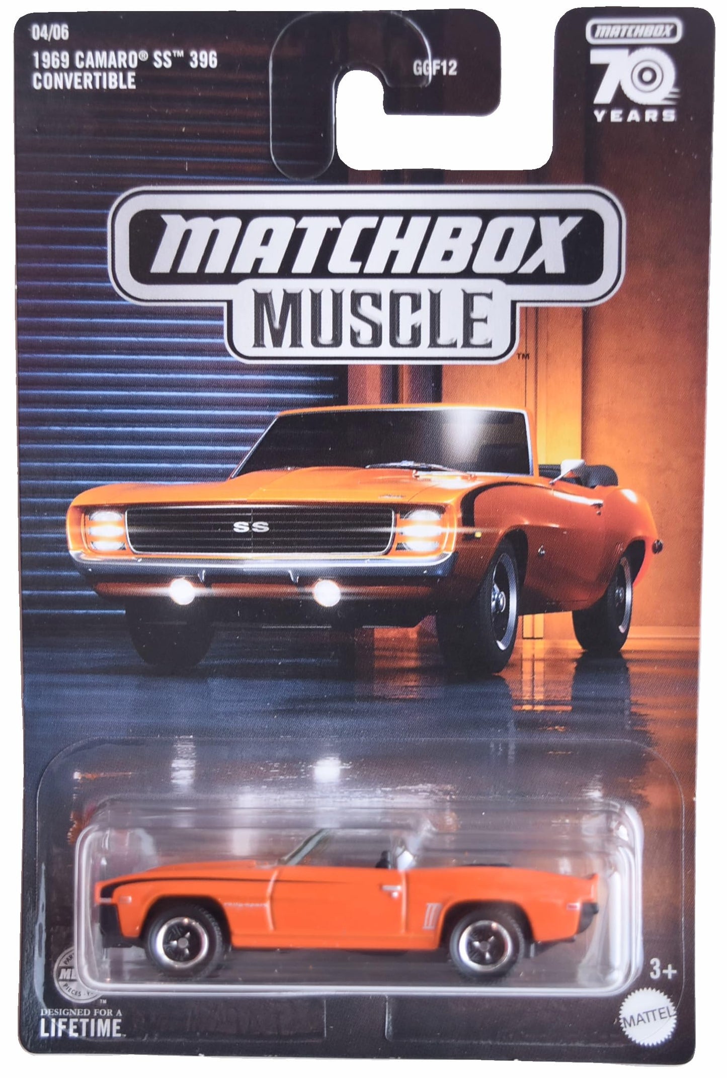Matchbox 1969 Camaro SS 396 Convertible, Orange 4/6