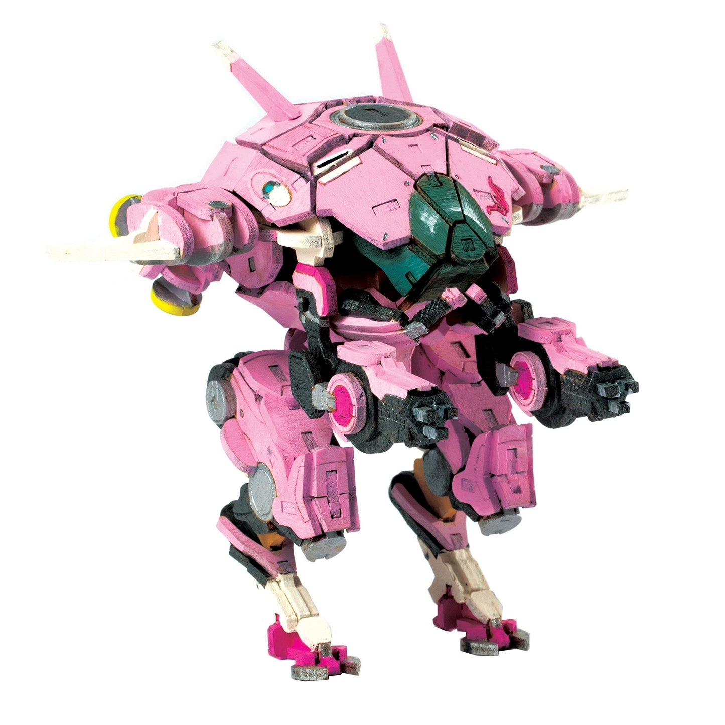 Overwatch D.VA's Meka 3D Wood Puzzle & Model Figure Kit (149 Pcs) with Poster - Build & Paint a 3-D Video Game Replica Toy, No Glue Required