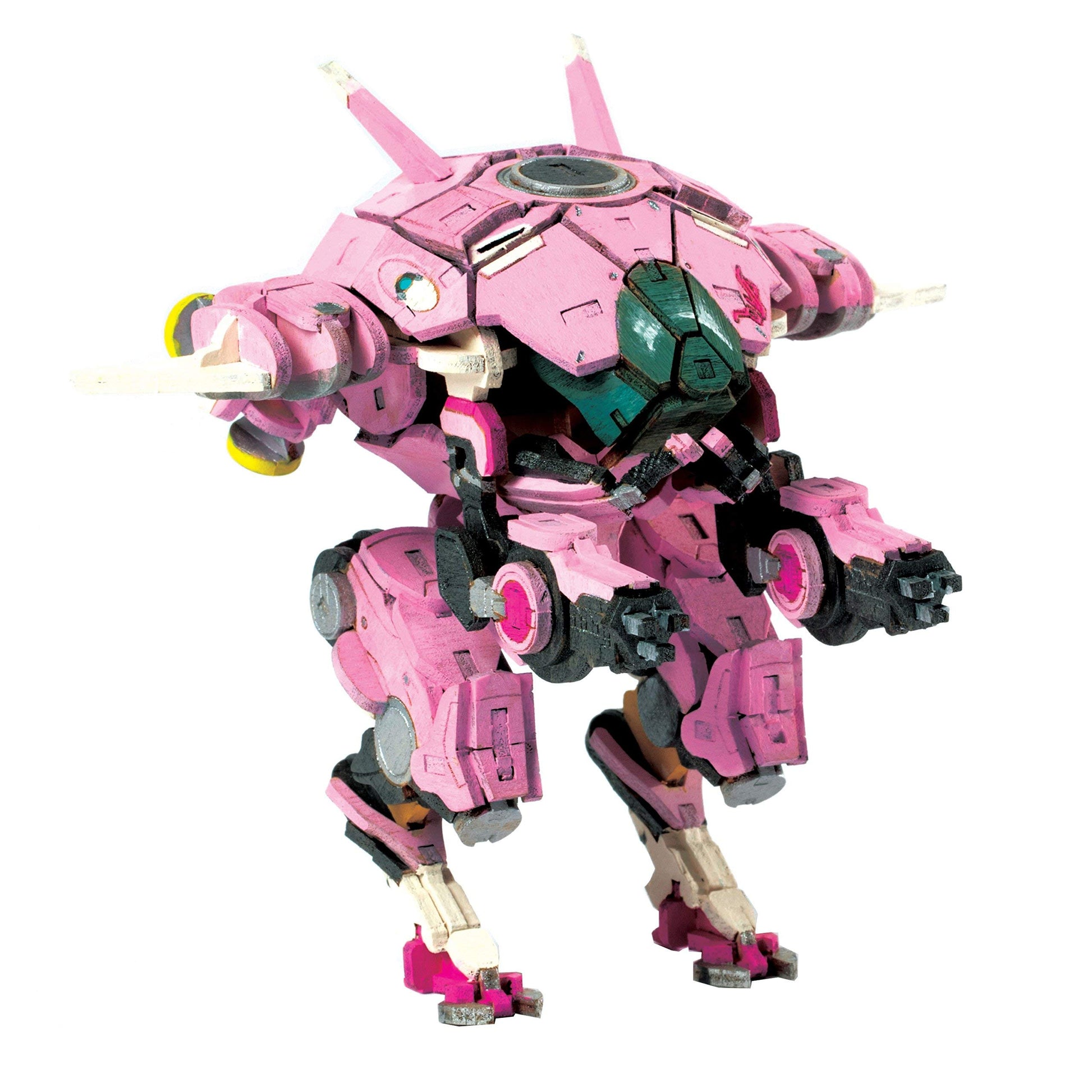 Overwatch D.VA's Meka 3D Wood Puzzle & Model Figure Kit (149 Pcs) with Poster - Build & Paint a 3-D Video Game Replica Toy, No Glue Required