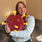 Gigantic COVID Plush 16” - Soft Pillow Sized Plush Features Signature Spike Proteins, Great Gift for Scientists, Educators and Healthcare Workers