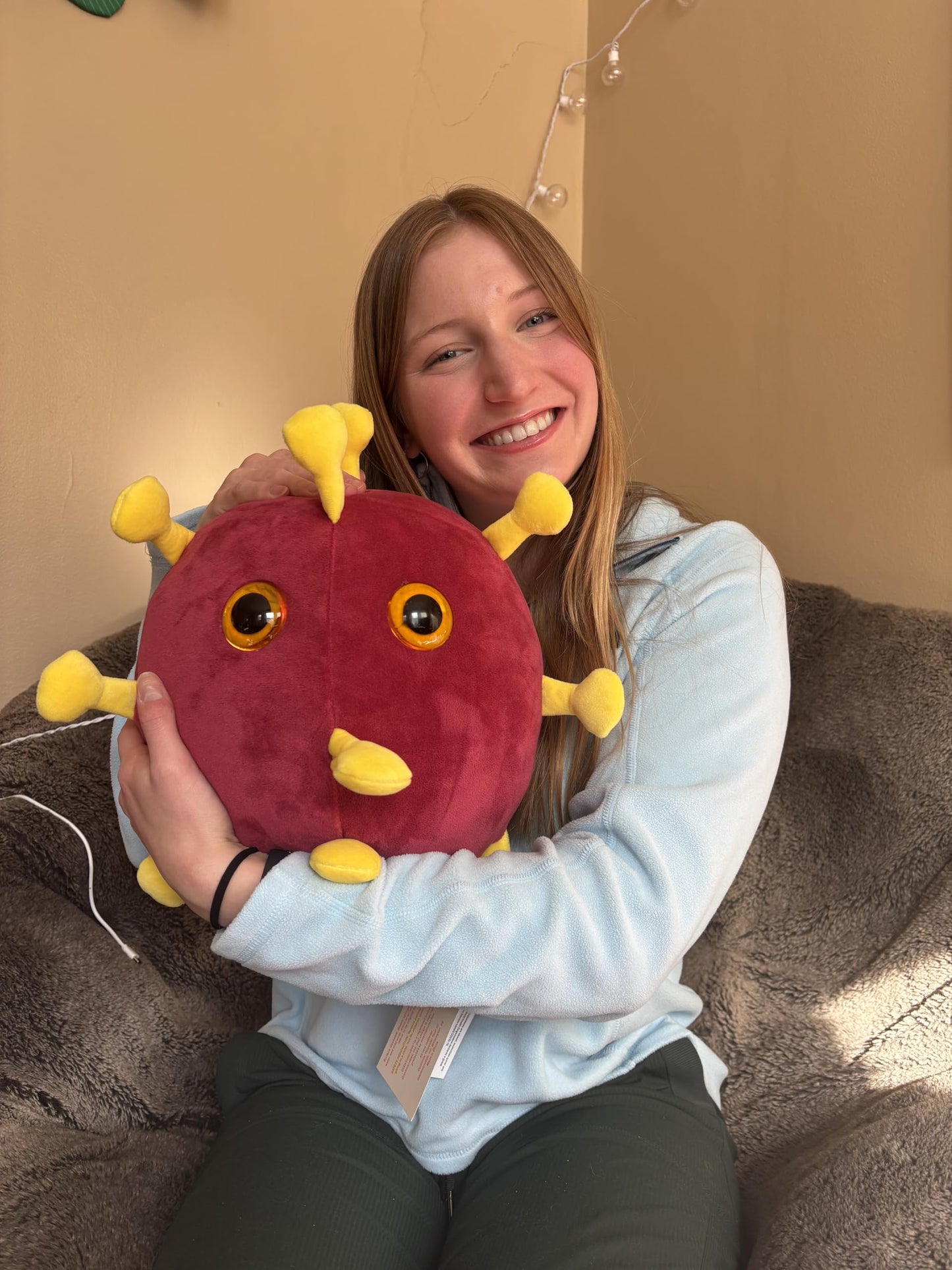 Gigantic COVID Plush 16” - Soft Pillow Sized Plush Features Signature Spike Proteins, Great Gift for Scientists, Educators and Healthcare Workers