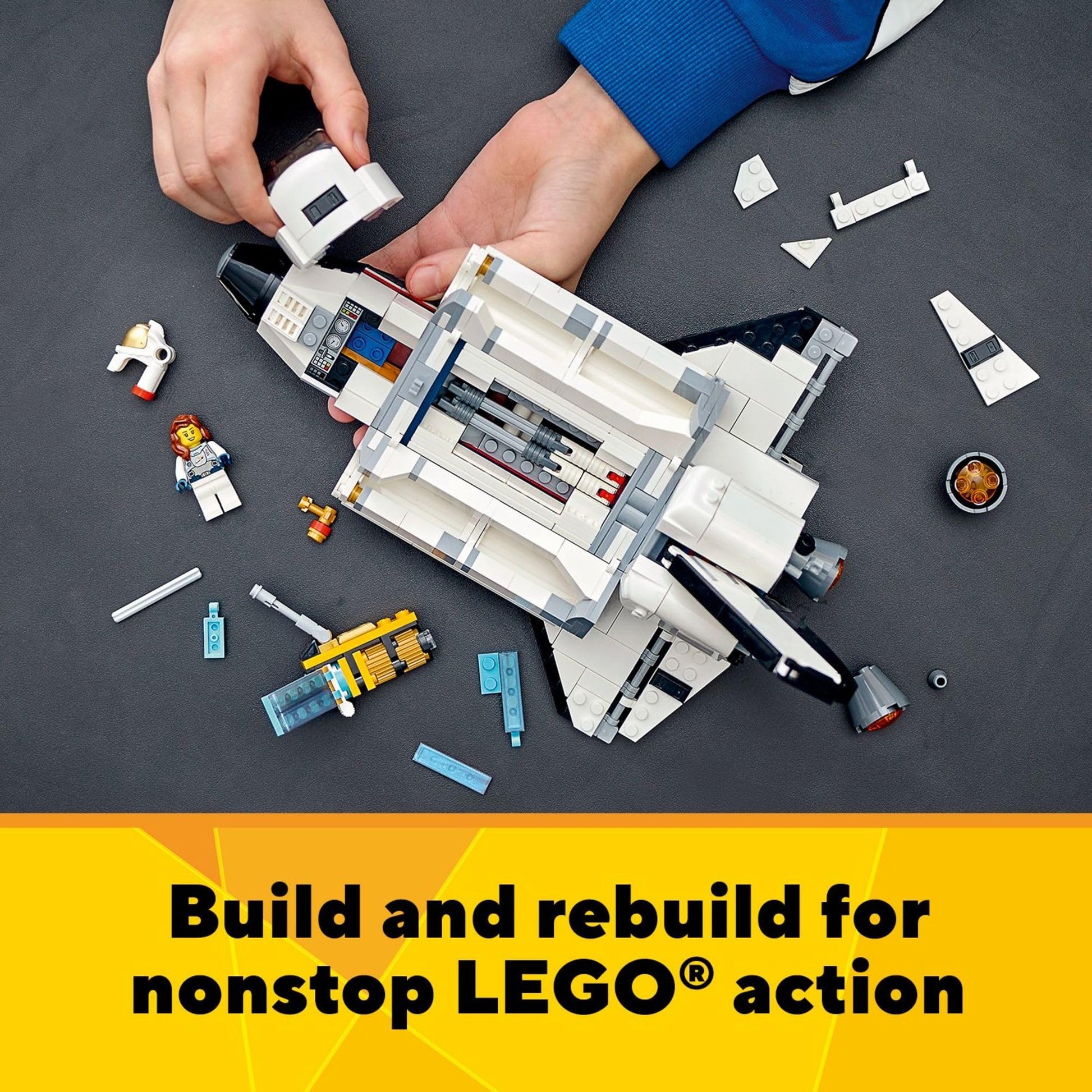 LEGO Creator 3in1 Space Shuttle Adventure 31117 Building Kit; Cool Toys for Kids Who Love Rockets and Creative Fun; New 2021 (486 Pieces)