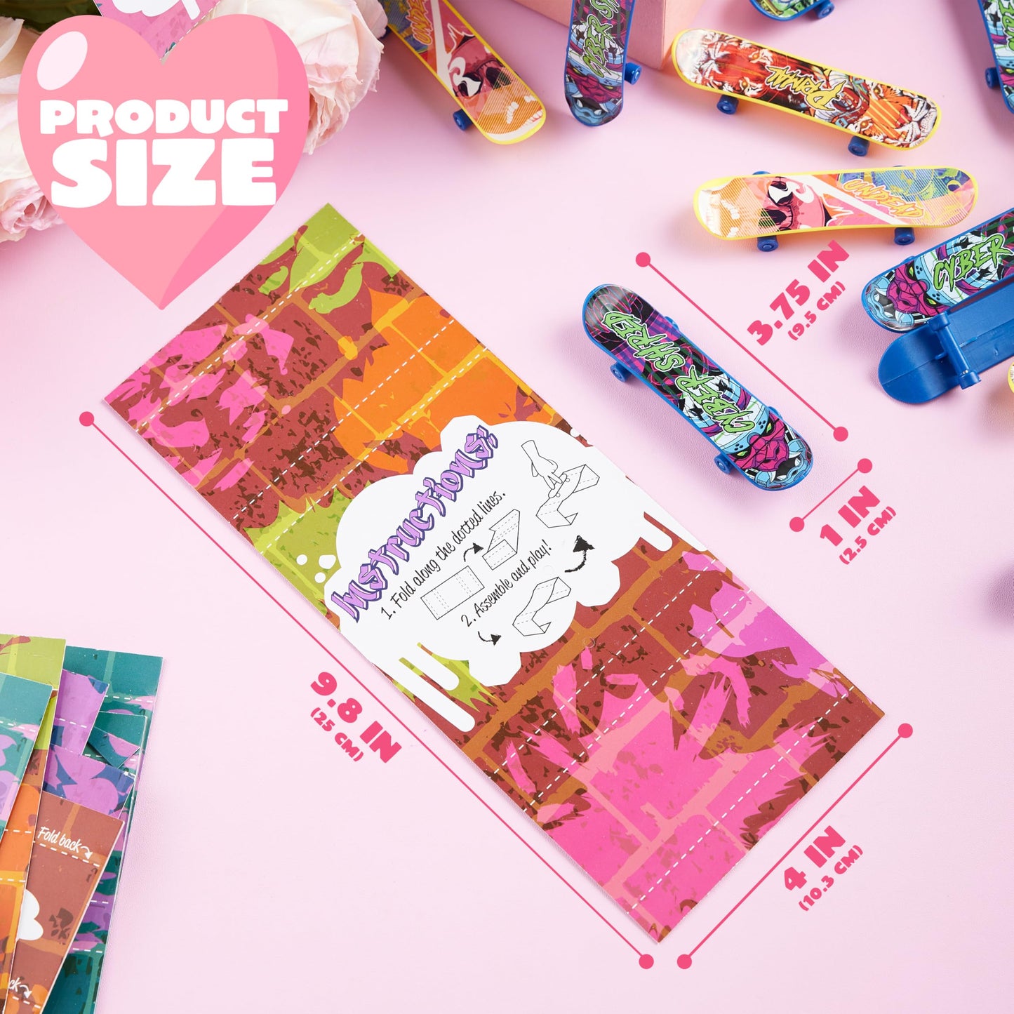JOYIN 28 Pcs Valentines Day Finger Skateboards with Cards for Kids, Valentine Party Favor, Greeting Cards, Classroom Exchange Prizes, Holiday Reward