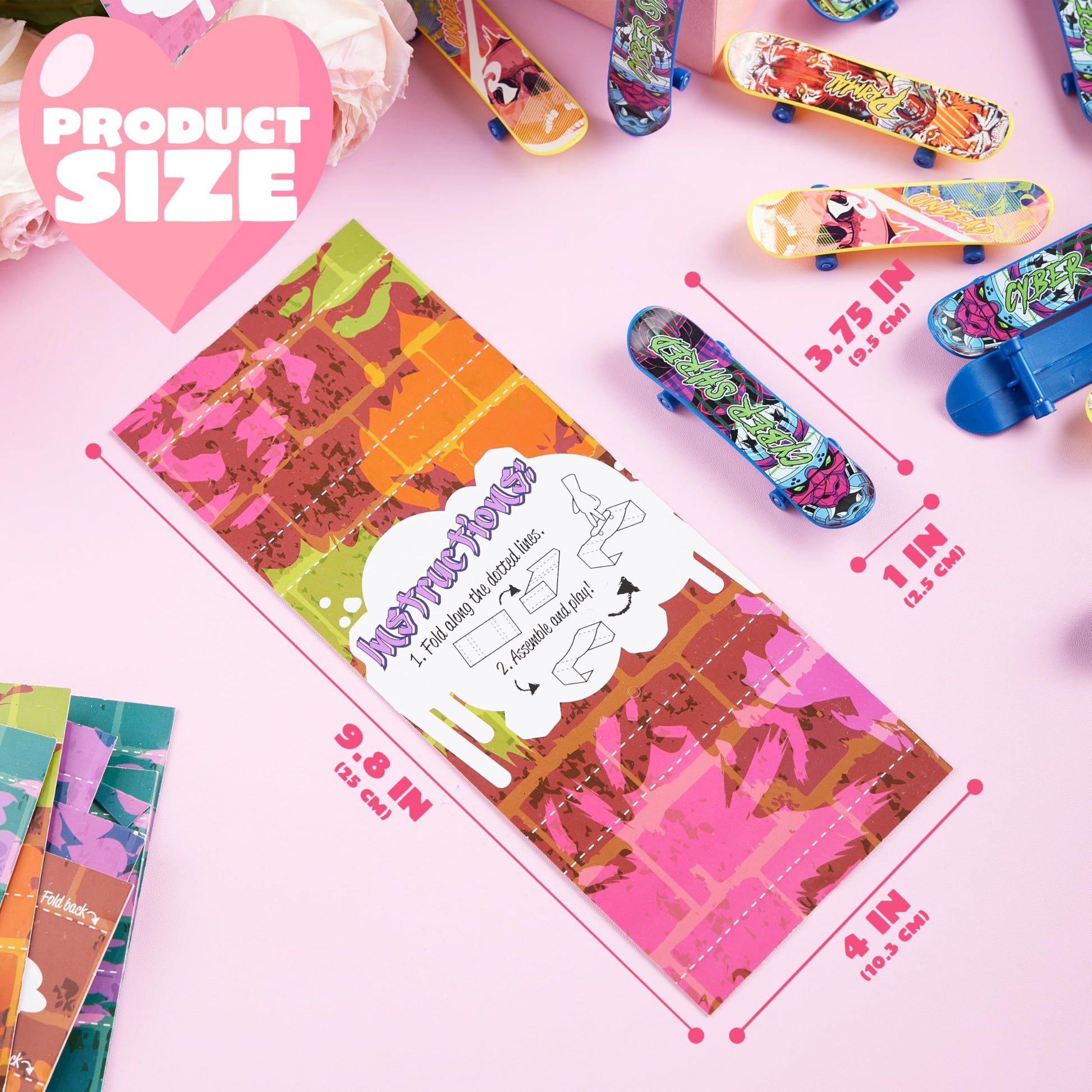 JOYIN 28 Pcs Valentines Day Finger Skateboards with Cards for Kids, Valentine Party Favor, Greeting Cards, Classroom Exchange Prizes, Holiday Reward