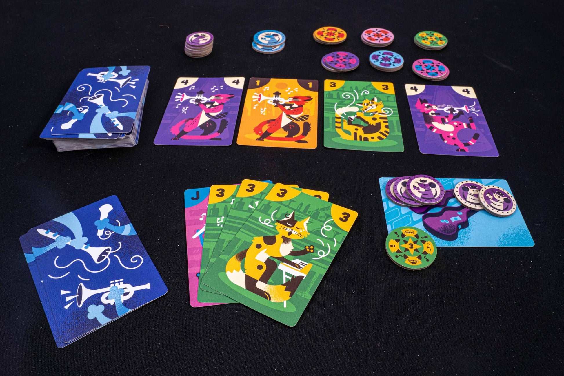 BITEWING GAMES Cat Blues Card Game - Bid for The Hottest Blues Bands - Win Auctions to Gain Cards and Form Quartets - Re-Imagined Reiner Knizia