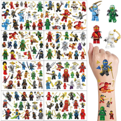 8 Sheets Temporary Tattoo Stickers for Fans, 96 PCS Anime Birthday Party Supplies Favors Stickers for Classroom School Prize Fans Carnival