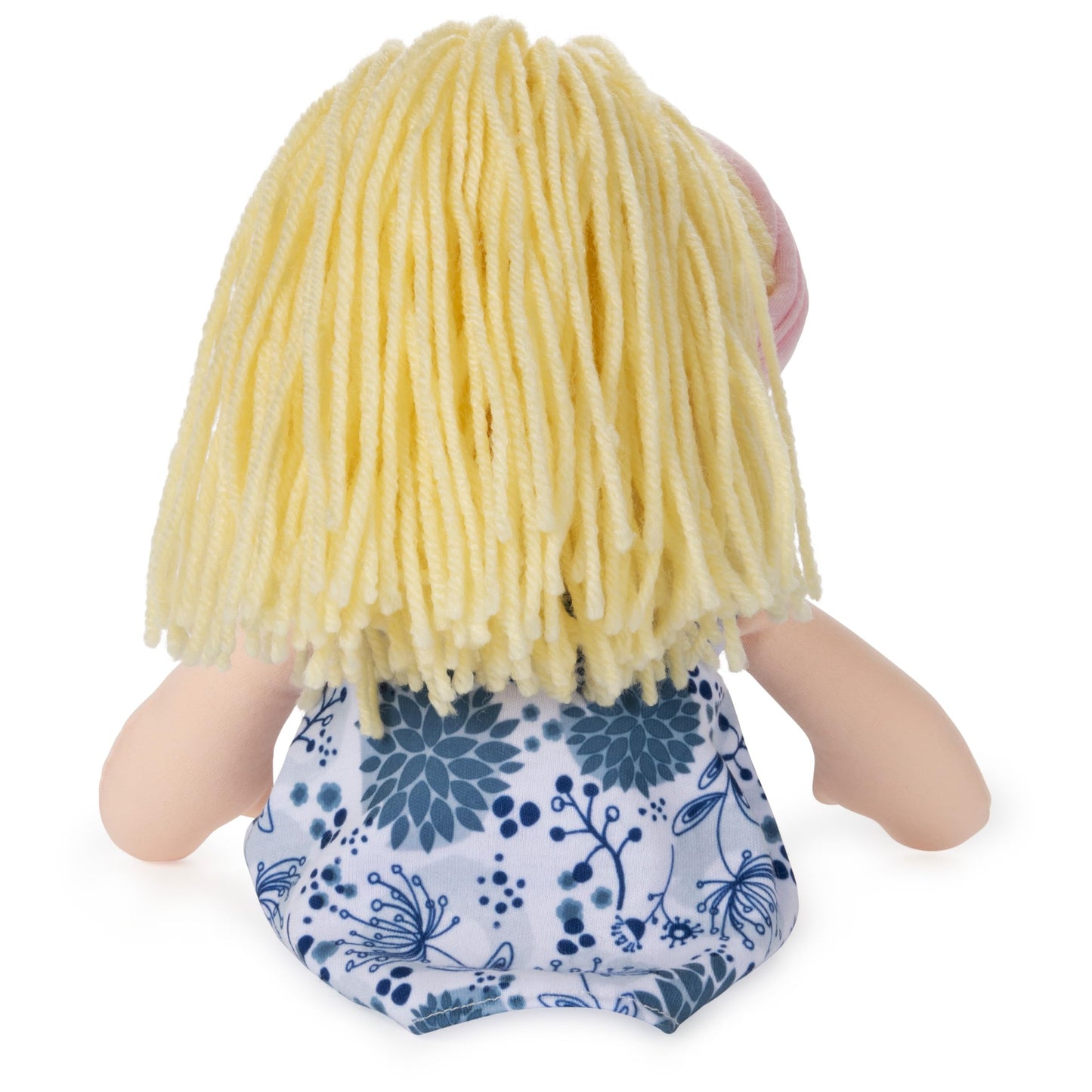 GUND Baby Toddler Doll Plush Blonde, Blue Floral Dress, 8"