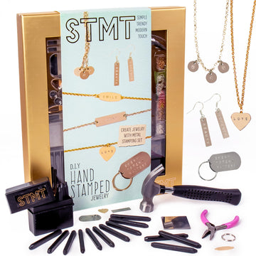 STMT D.I.Y. Hand Stamped , DIY Personalized Stamp Jewelry, Great Teenage Birthday Gift, Unique Handmade Jewelry & Name Plates, Bead Kits for Kids