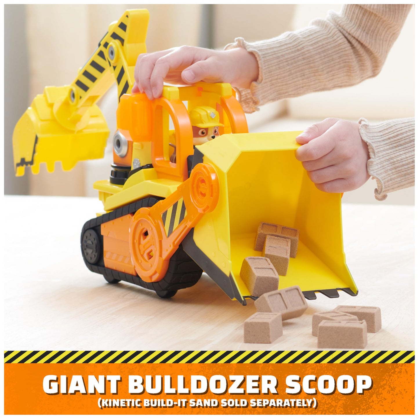 Rubble & Crew, Bark Yard Deluxe Bulldozer Construction Truck Toy with Lights, Sounds & Rubble Action Figure, Kids Toys for Boys & Girls Ages 3+