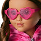 American Girl, Truly Me, Pink Hearts Hoodie Dress with Sunglasses, Doll Clothes, for 18-inch Dolls, 3pcs, Ages 6+