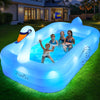 Blow Up Pools For Adults, Solar Swan Inflatable Pool With Lights, Inflatable Swimming Pool For Adults, Large Blow Up Pool For Kids Pool For Backyard