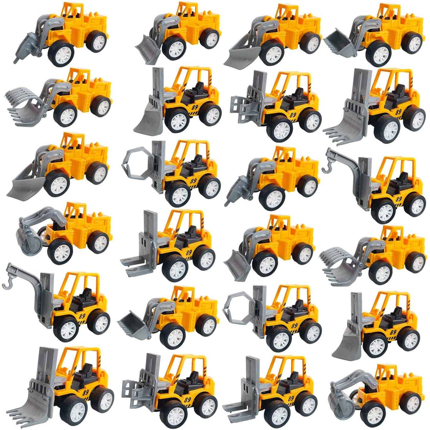 Juuxncgv 24PCS Mini Construction Vehicles,Play Figure Vehicles,Pull Back Engineering Vehicles,Toy Figure Construction Vehicles,Small Construction Toys