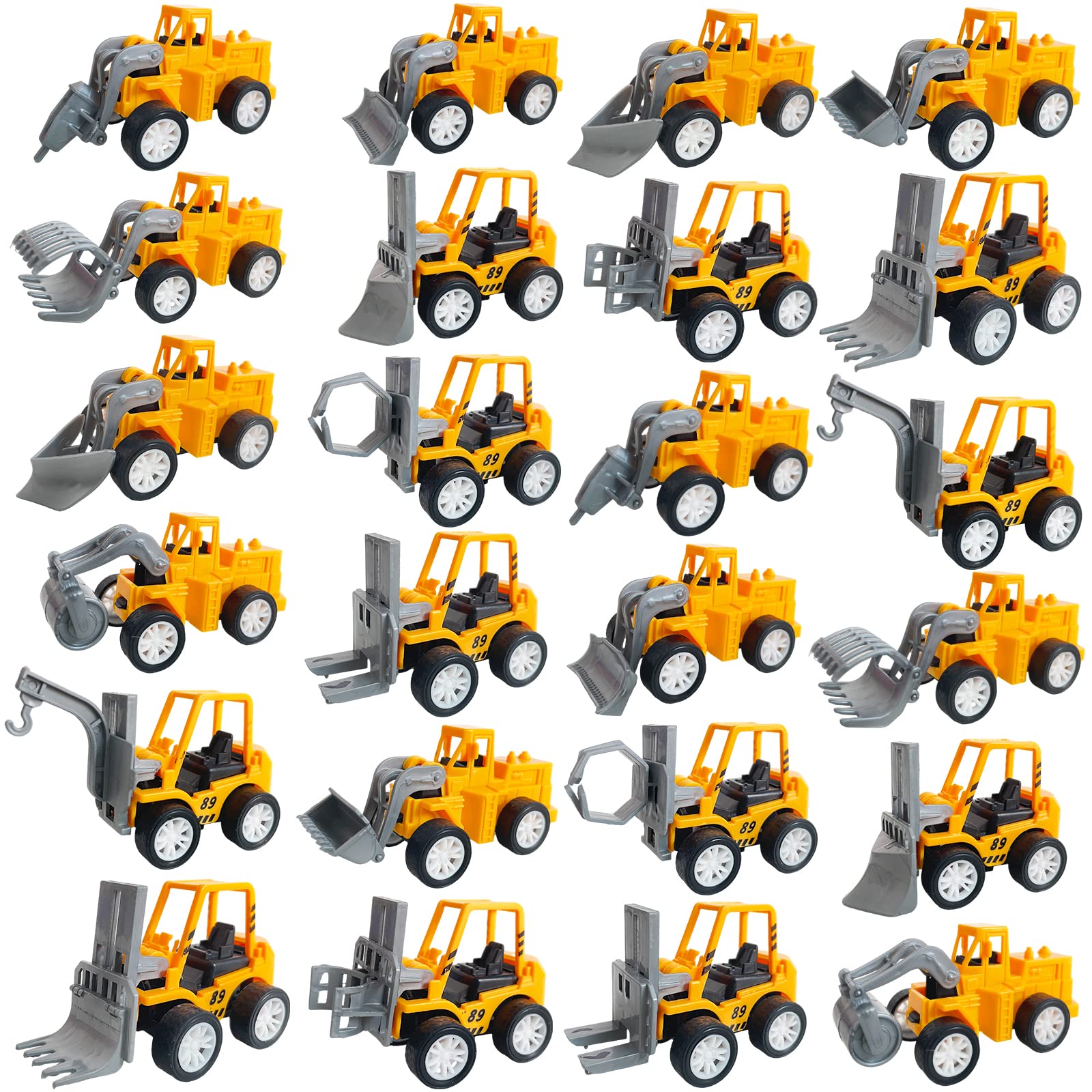 Juuxncgv 24PCS Mini Construction Vehicles,Play Figure Vehicles,Pull Back Engineering Vehicles,Toy Figure Construction Vehicles,Small Construction Toys
