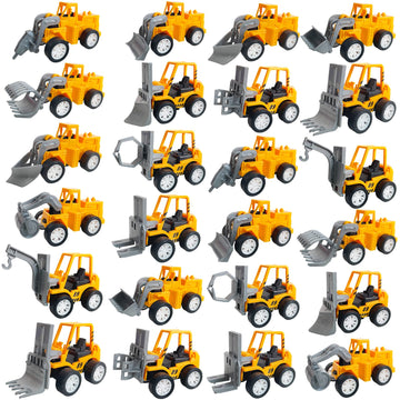 Juuxncgv 24PCS Mini Construction Vehicles,Play Figure Vehicles,Pull Back Engineering Vehicles,Toy Figure Construction Vehicles,Small Construction Toys