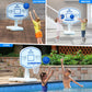 Pool Basketball Hoop, 34"x34"x42.2" Oversized Pool Toys with 2 Balls/Nets/Pump for Poolside Water Basketball Game, Pool Basketball Goal for Inround