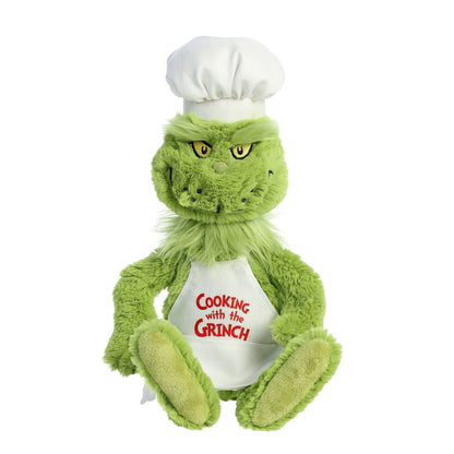 Aurora® Whimsical Dr. Seuss™ Chef Grinch Stuffed Animal - Officially Licensed Plush for Imaginative Play - Perfect for Kids and Adults - Green 14