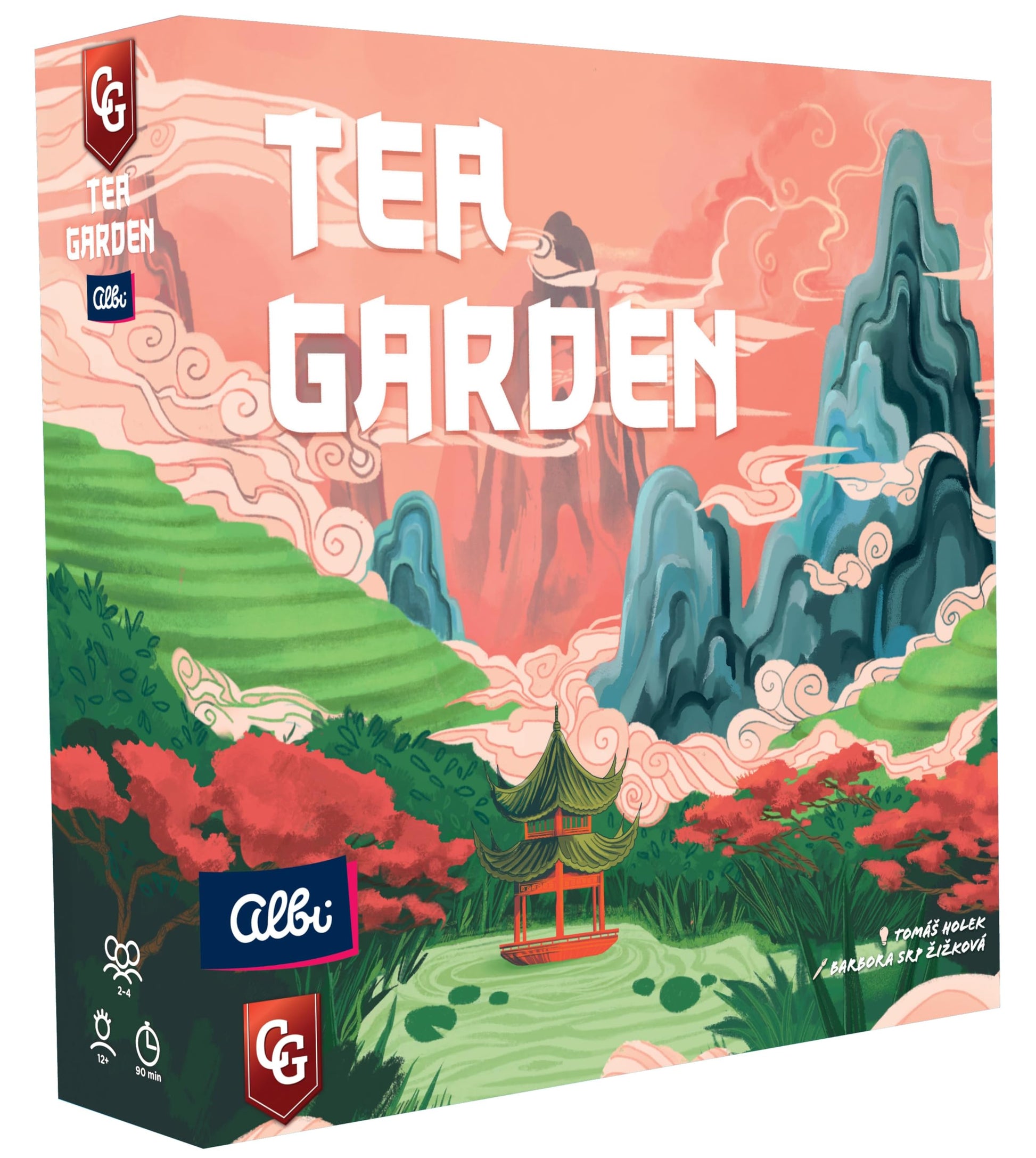 Capstone Games Tea Garden Strategy Board Game for Adults, 2-4 Players, Ages 12+, 90 Min Playtime, Deck Building Game with Resource Management, Family
