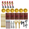 Medieval Weapons Pack for Knight Figures, 41Pcs Medieval Ancient Roman Military Figure Helmet Armor Knight Shield Weapon Kit, Minifigures Weapon Pack