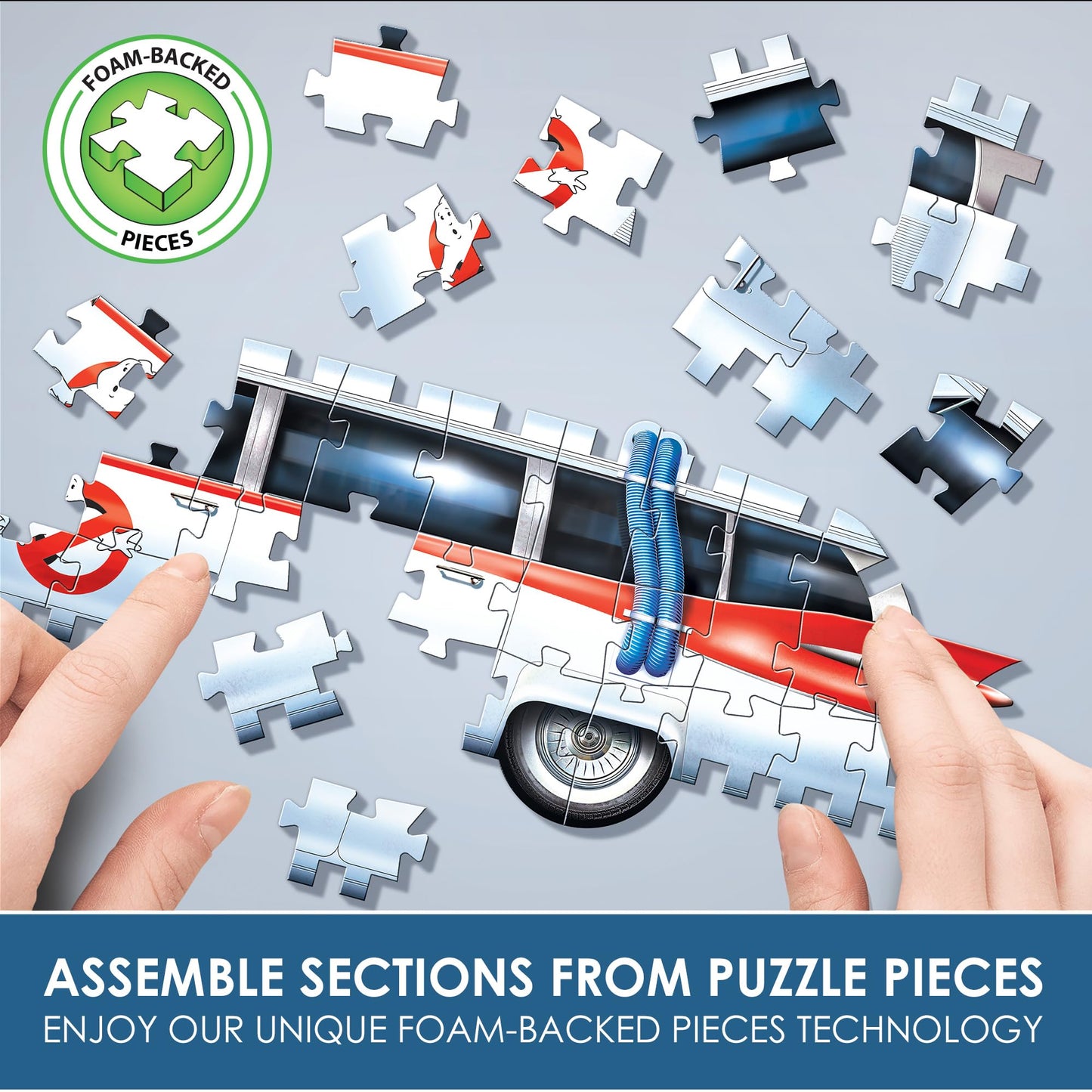Wrebbit3D Ghostbusters 3D Puzzle Model of Ecto 1 | 280 Jigsaw Puzzle Pieces | Build the Iconic Car Ectomobile and Bust Ghosts All Over New York